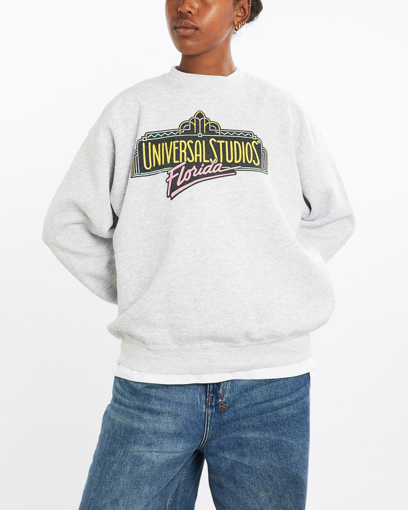 Vintage, 90s, Universal, Studios, Sweatshirt, The Real Deal, size medium, colour Grey, newtown, sydney, australia, thrift store, opshop, preloved, secondhand, sustainable, retro, antique, 70s, 80s, 90s, 2000s, 00s, fashion, clothing, streetwear, trendy, garment, style, boutique, store, shop, archive, sale, cheap, best, top, Sweats and hoodies