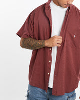 Vintage, 90s, Polo, Ralph, Lauren, Short, Sleeve, Button, Up, Shirt, The Real Deal, size extra large, colour Burgundy, newtown, sydney, australia, thrift store, opshop, preloved, secondhand, sustainable, retro, antique, 70s, 80s, 90s, 2000s, 00s, fashion, clothing, streetwear, trendy, garment, style, boutique, store, shop, archive, sale, cheap, best, top, Shirts