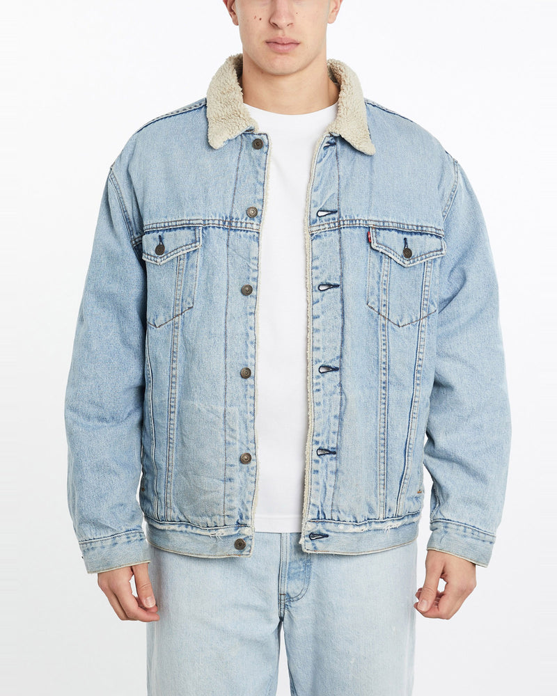 Vintage, Levi's, Sherpa, Lined, Denim, Jacket, The Real Deal, size double extra large, colour Blue, newtown, sydney, australia, thrift store, opshop, preloved, secondhand, sustainable, retro, antique, 70s, 80s, 90s, 2000s, 00s, fashion, clothing, streetwear, trendy, garment, style, boutique, store, shop, archive, sale, cheap, best, top, Jackets