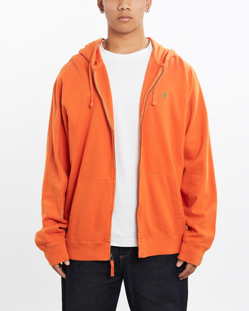 Vintage, 90s, Polo, Ralph, Lauren, Hooded, Sweatshirt, The Real Deal, size extra large, colour Orange, newtown, sydney, australia, thrift store, opshop, preloved, secondhand, sustainable, retro, antique, 70s, 80s, 90s, 2000s, 00s, fashion, clothing, streetwear, trendy, garment, style, boutique, store, shop, archive, sale, cheap, best, top, Sweats and hoodies