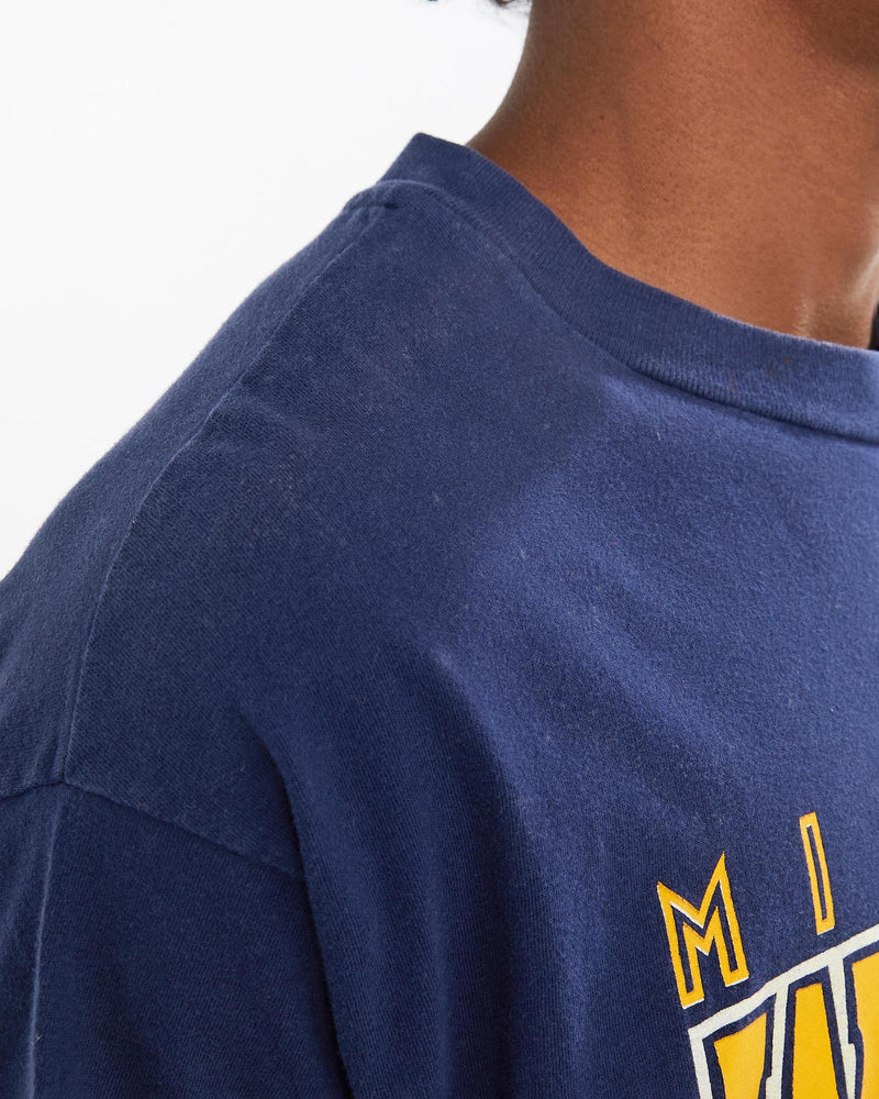 Vintage, 1992, NCAA, University, of, Michigan, Wolverines, Rose, Bowl, Tee, The Real Deal, size large, colour Navy, newtown, sydney, australia, thrift store, opshop, preloved, secondhand, sustainable, retro, antique, 70s, 80s, 90s, 2000s, 00s, fashion, clothing, streetwear, trendy, garment, style, boutique, store, shop, archive, sale, cheap, best, top, T-Shirts
