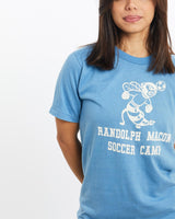 Vintage, 80s, Randolph, Macon, Soccer, Camp, Tee, The Real Deal, size double extra small, colour Blue, newtown, sydney, australia, thrift store, opshop, preloved, secondhand, sustainable, retro, antique, 70s, 80s, 90s, 2000s, 00s, fashion, clothing, streetwear, trendy, garment, style, boutique, store, shop, archive, sale, cheap, best, top, T-Shirts