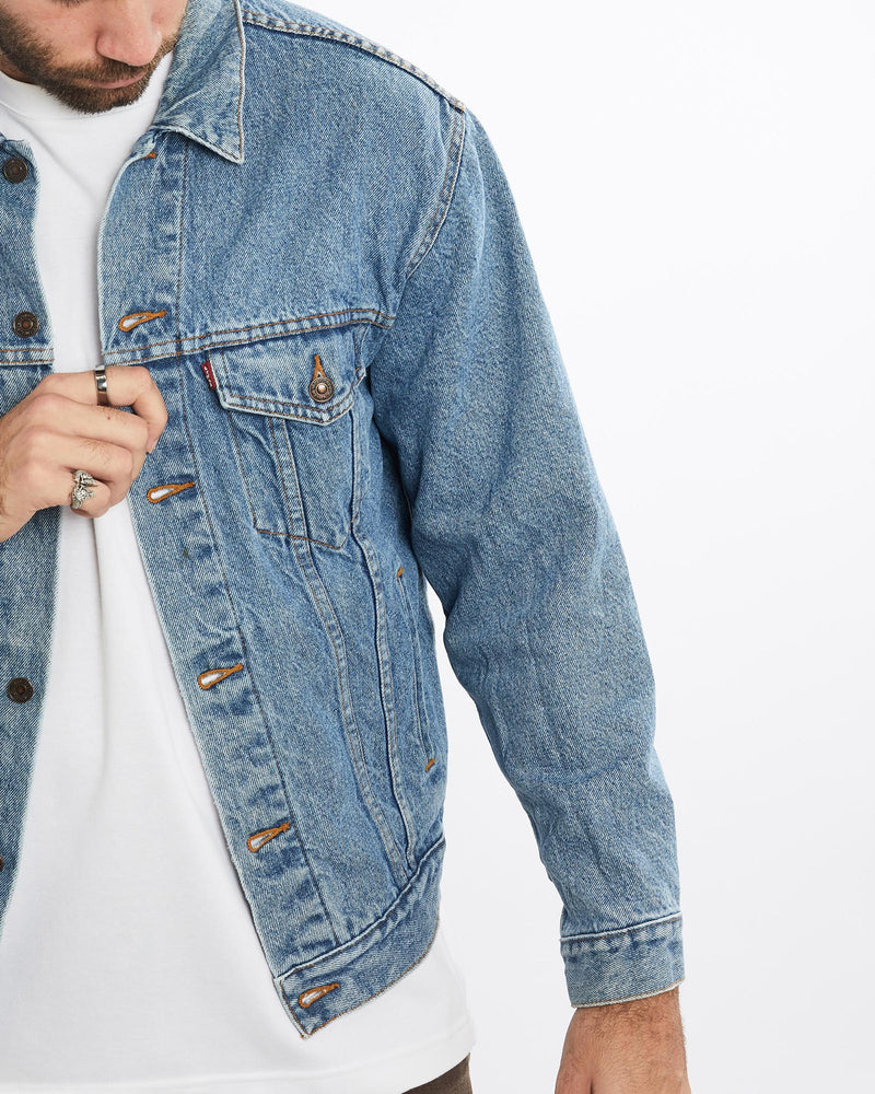 Vintage, 90s, Levi's, Flannel, Lined, Denim, Jacket, The Real Deal, size large, colour Blue, newtown, sydney, australia, thrift store, opshop, preloved, secondhand, sustainable, retro, antique, 70s, 80s, 90s, 2000s, 00s, fashion, clothing, streetwear, trendy, garment, style, boutique, store, shop, archive, sale, cheap, best, top, Jackets