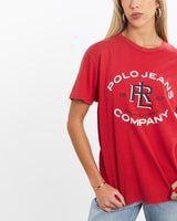 Vintage, Ralph, Lauren, Polo, Jeans, Co., Tee, The Real Deal, size extra small, colour Red, newtown, sydney, australia, thrift store, opshop, preloved, secondhand, sustainable, retro, antique, 70s, 80s, 90s, 2000s, 00s, fashion, clothing, streetwear, trendy, garment, style, boutique, store, shop, archive, sale, cheap, best, top, T-Shirts