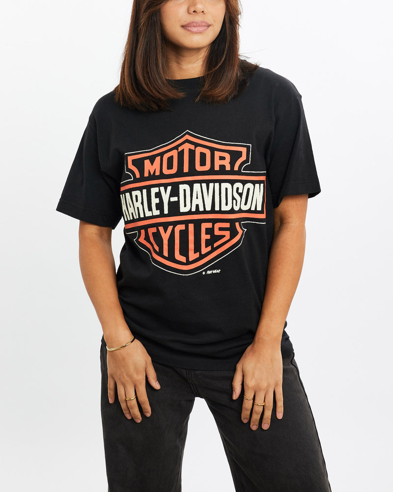 Vintage, 90s, Harley, Davidson, Tee, The Real Deal, size extra small, colour Black, newtown, sydney, australia, thrift store, opshop, preloved, secondhand, sustainable, retro, antique, 70s, 80s, 90s, 2000s, 00s, fashion, clothing, streetwear, trendy, garment, style, boutique, store, shop, archive, sale, cheap, best, top, T-Shirts