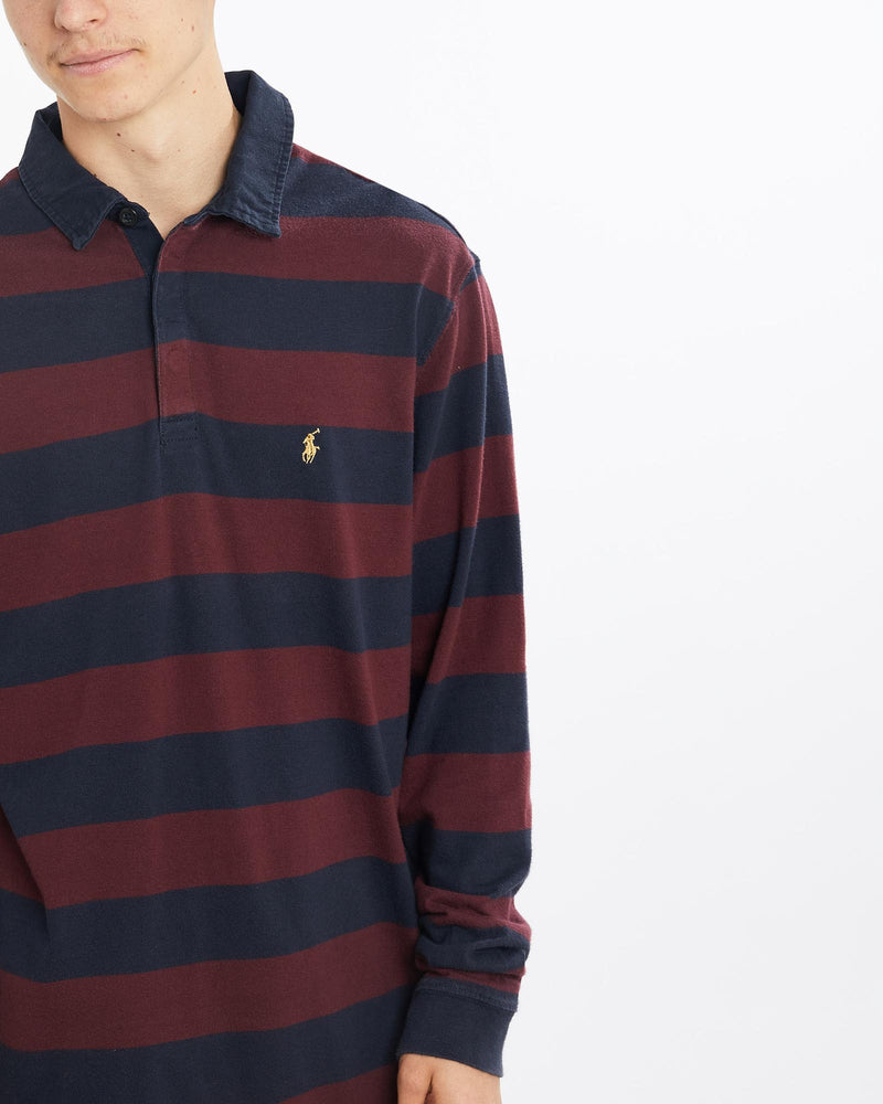 Vintage, 90s, Polo, Ralph, Lauren, Rugby, Shirt, The Real Deal, size large, colour Navy, newtown, sydney, australia, thrift store, opshop, preloved, secondhand, sustainable, retro, antique, 70s, 80s, 90s, 2000s, 00s, fashion, clothing, streetwear, trendy, garment, style, boutique, store, shop, archive, sale, cheap, best, top, Shirts