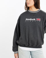 Vintage, Reebok, Sweatshirt, The Real Deal, size medium, colour Grey, newtown, sydney, australia, thrift store, opshop, preloved, secondhand, sustainable, retro, antique, 70s, 80s, 90s, 2000s, 00s, fashion, clothing, streetwear, trendy, garment, style, boutique, store, shop, archive, sale, cheap, best, top, Sweats and hoodies