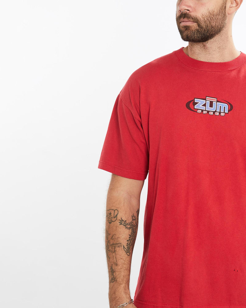 Vintage, Zum, Speed, Drag, Racing, Tee, The Real Deal, size extra large, colour Red, newtown, sydney, australia, thrift store, opshop, preloved, secondhand, sustainable, retro, antique, 70s, 80s, 90s, 2000s, 00s, fashion, clothing, streetwear, trendy, garment, style, boutique, store, shop, archive, sale, cheap, best, top, T-Shirts