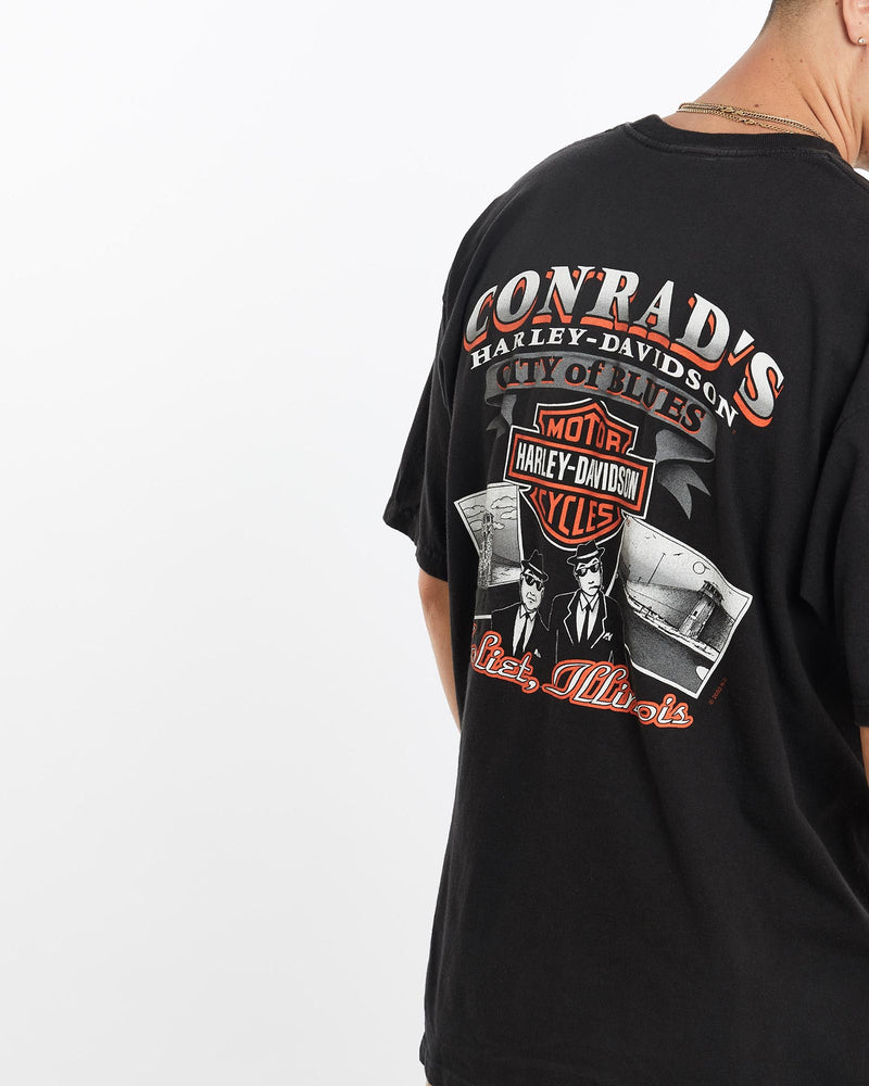 Vintage, Harley, Davidson, Tee, The Real Deal, size large, colour Black, newtown, sydney, australia, thrift store, opshop, preloved, secondhand, sustainable, retro, antique, 70s, 80s, 90s, 2000s, 00s, fashion, clothing, streetwear, trendy, garment, style, boutique, store, shop, archive, sale, cheap, best, top, T-Shirts