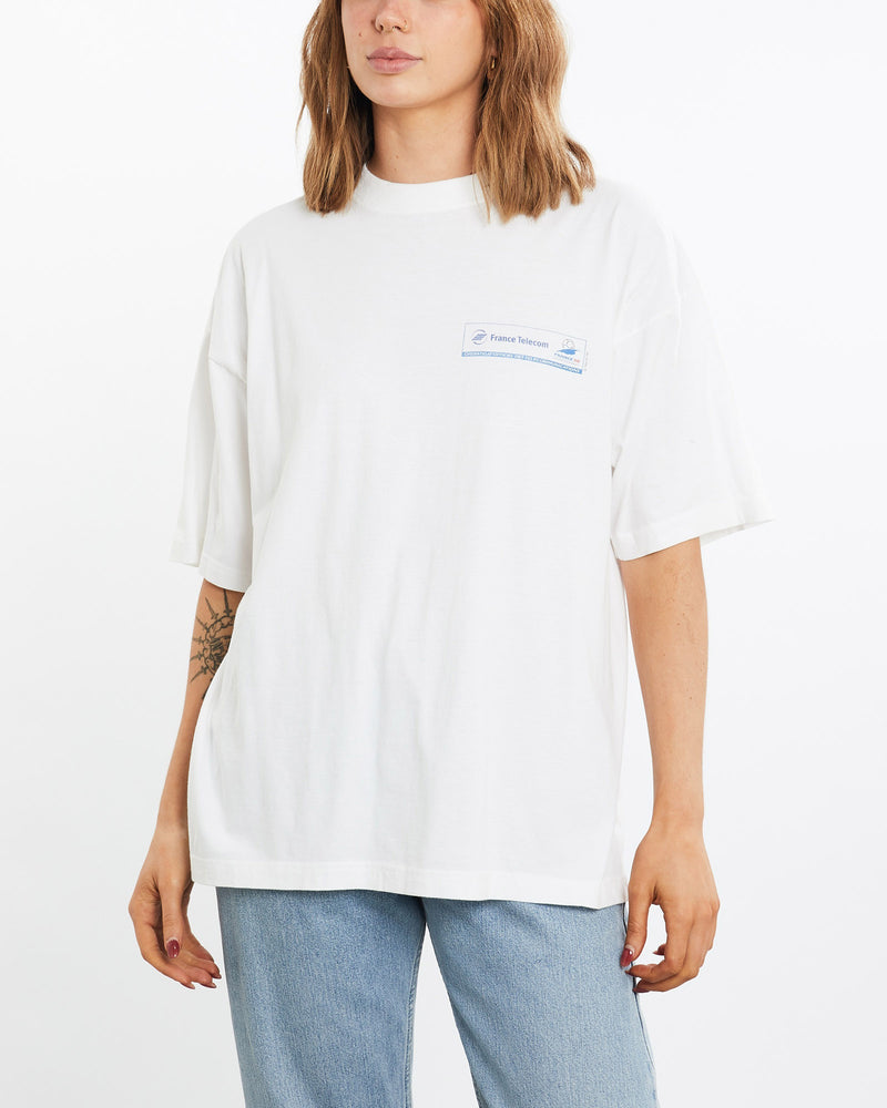 Vintage, 1998, France, FIFA, World, Cup, Tee, The Real Deal, size medium, colour White, newtown, sydney, australia, thrift store, opshop, preloved, secondhand, sustainable, retro, antique, 70s, 80s, 90s, 2000s, 00s, fashion, clothing, streetwear, trendy, garment, style, boutique, store, shop, archive, sale, cheap, best, top, T-Shirts