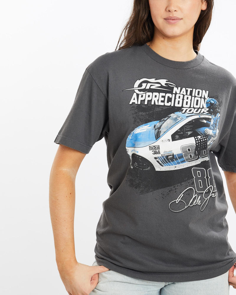 Vintage, Dale, Earnhardt, Jr., NASCAR, Racing, Tee, The Real Deal, size medium, colour Grey, newtown, sydney, australia, thrift store, opshop, preloved, secondhand, sustainable, retro, antique, 70s, 80s, 90s, 2000s, 00s, fashion, clothing, streetwear, trendy, garment, style, boutique, store, shop, archive, sale, cheap, best, top, T-Shirts