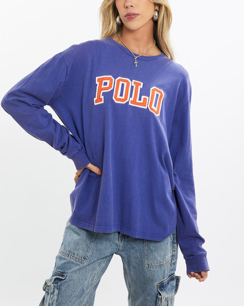 Vintage, 90s, Polo, Ralph, Lauren, Long, Sleeve, Tee, The Real Deal, size small, colour Purple, newtown, sydney, australia, thrift store, opshop, preloved, secondhand, sustainable, retro, antique, 70s, 80s, 90s, 2000s, 00s, fashion, clothing, streetwear, trendy, garment, style, boutique, store, shop, archive, sale, cheap, best, top, T-Shirts
