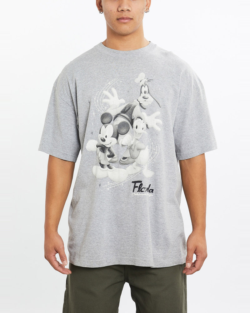 Vintage, Disney, Mickey, Mouse, Tee, The Real Deal, size large, colour Grey, newtown, sydney, australia, thrift store, opshop, preloved, secondhand, sustainable, retro, antique, 70s, 80s, 90s, 2000s, 00s, fashion, clothing, streetwear, trendy, garment, style, boutique, store, shop, archive, sale, cheap, best, top, T-Shirts