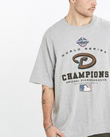 Vintage, MLB, Arizona, Diamondbacks, Tee, The Real Deal, size double extra large, colour Grey, newtown, sydney, australia, thrift store, opshop, preloved, secondhand, sustainable, retro, antique, 70s, 80s, 90s, 2000s, 00s, fashion, clothing, streetwear, trendy, garment, style, boutique, store, shop, archive, sale, cheap, best, top, T-Shirts