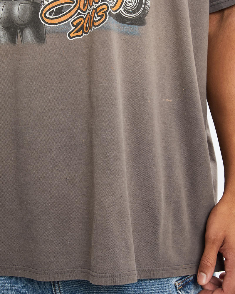 Vintage, 90s, Harley, Davidson, Tee, The Real Deal, size extra large, colour Brown, newtown, sydney, australia, thrift store, opshop, preloved, secondhand, sustainable, retro, antique, 70s, 80s, 90s, 2000s, 00s, fashion, clothing, streetwear, trendy, garment, style, boutique, store, shop, archive, sale, cheap, best, top, T-Shirts