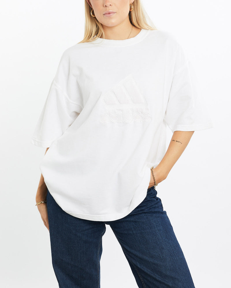 Vintage, 90s, Adidas, Tee, The Real Deal, size extra large, colour White, newtown, sydney, australia, thrift store, opshop, preloved, secondhand, sustainable, retro, antique, 70s, 80s, 90s, 2000s, 00s, fashion, clothing, streetwear, trendy, garment, style, boutique, store, shop, archive, sale, cheap, best, top, T-Shirts