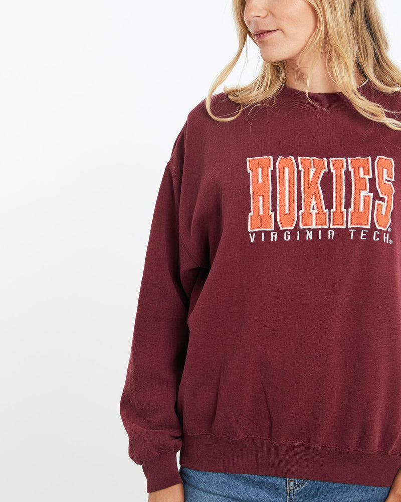 Vintage, 90s, Virginia, Tech, Hokies, Sweatshirt, The Real Deal, size medium, colour Burgundy, newtown, sydney, australia, thrift store, opshop, preloved, secondhand, sustainable, retro, antique, 70s, 80s, 90s, 2000s, 00s, fashion, clothing, streetwear, trendy, garment, style, boutique, store, shop, archive, sale, cheap, best, top, Sweats and hoodies