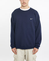 Vintage, 90s, Nike, Sweatshirt, The Real Deal, size extra large, colour Navy, newtown, sydney, australia, thrift store, opshop, preloved, secondhand, sustainable, retro, antique, 70s, 80s, 90s, 2000s, 00s, fashion, clothing, streetwear, trendy, garment, style, boutique, store, shop, archive, sale, cheap, best, top, Sweats and hoodies