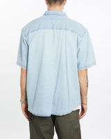 Vintage, Harley, Davidson, Short, Sleeve, Denim, Button, Up, Shirt, The Real Deal, size extra large, colour Blue, newtown, sydney, australia, thrift store, opshop, preloved, secondhand, sustainable, retro, antique, 70s, 80s, 90s, 2000s, 00s, fashion, clothing, streetwear, trendy, garment, style, boutique, store, shop, archive, sale, cheap, best, top, Shirts