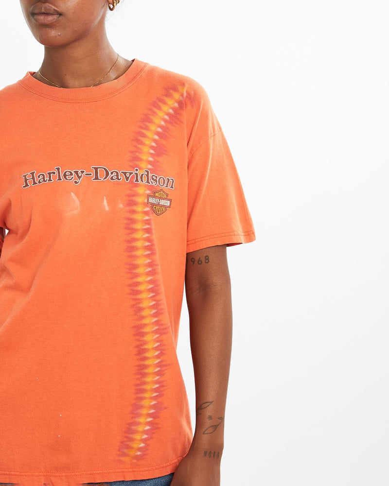 Vintage, Harley, Davidson, Tee, The Real Deal, size medium, colour Orange, newtown, sydney, australia, thrift store, opshop, preloved, secondhand, sustainable, retro, antique, 70s, 80s, 90s, 2000s, 00s, fashion, clothing, streetwear, trendy, garment, style, boutique, store, shop, archive, sale, cheap, best, top, T-Shirts