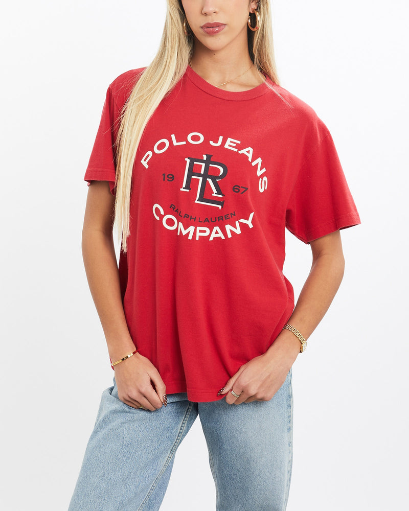 Vintage, Ralph, Lauren, Polo, Jeans, Co., Tee, The Real Deal, size extra small, colour Red, newtown, sydney, australia, thrift store, opshop, preloved, secondhand, sustainable, retro, antique, 70s, 80s, 90s, 2000s, 00s, fashion, clothing, streetwear, trendy, garment, style, boutique, store, shop, archive, sale, cheap, best, top, T-Shirts