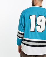 Vintage, 90s, NHL, San, Jose, Sharks, Jersey, The Real Deal, size large, colour Blue, newtown, sydney, australia, thrift store, opshop, preloved, secondhand, sustainable, retro, antique, 70s, 80s, 90s, 2000s, 00s, fashion, clothing, streetwear, trendy, garment, style, boutique, store, shop, archive, sale, cheap, best, top, T-Shirts
