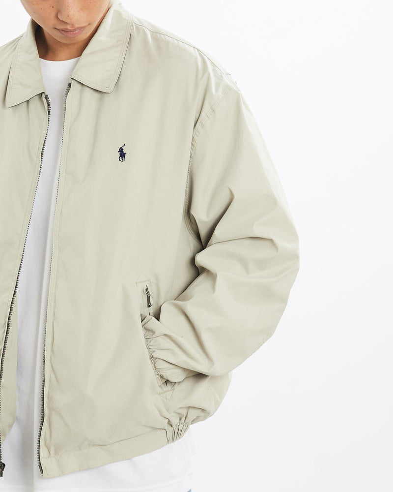 Vintage, 90s, Polo, Ralph, Lauren, Harrington, Jacket, The Real Deal, size large, colour Beige, newtown, sydney, australia, thrift store, opshop, preloved, secondhand, sustainable, retro, antique, 70s, 80s, 90s, 2000s, 00s, fashion, clothing, streetwear, trendy, garment, style, boutique, store, shop, archive, sale, cheap, best, top, Jackets