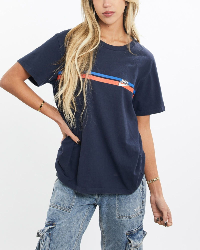 Vintage, Nike, Tee, The Real Deal, size extra small, colour Navy, newtown, sydney, australia, thrift store, opshop, preloved, secondhand, sustainable, retro, antique, 70s, 80s, 90s, 2000s, 00s, fashion, clothing, streetwear, trendy, garment, style, boutique, store, shop, archive, sale, cheap, best, top, T-Shirts