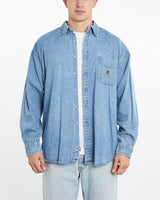 Vintage, 90s, Tommy, Hilfiger, Denim, Button, Up, Shirt, The Real Deal, size double extra large, colour Blue, newtown, sydney, australia, thrift store, opshop, preloved, secondhand, sustainable, retro, antique, 70s, 80s, 90s, 2000s, 00s, fashion, clothing, streetwear, trendy, garment, style, boutique, store, shop, archive, sale, cheap, best, top, Shirts