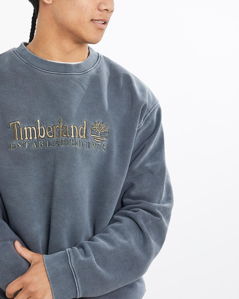 Vintage, 90s, Timberland, Sweatshirt, The Real Deal, size large, colour Grey, newtown, sydney, australia, thrift store, opshop, preloved, secondhand, sustainable, retro, antique, 70s, 80s, 90s, 2000s, 00s, fashion, clothing, streetwear, trendy, garment, style, boutique, store, shop, archive, sale, cheap, best, top, Sweats and hoodies