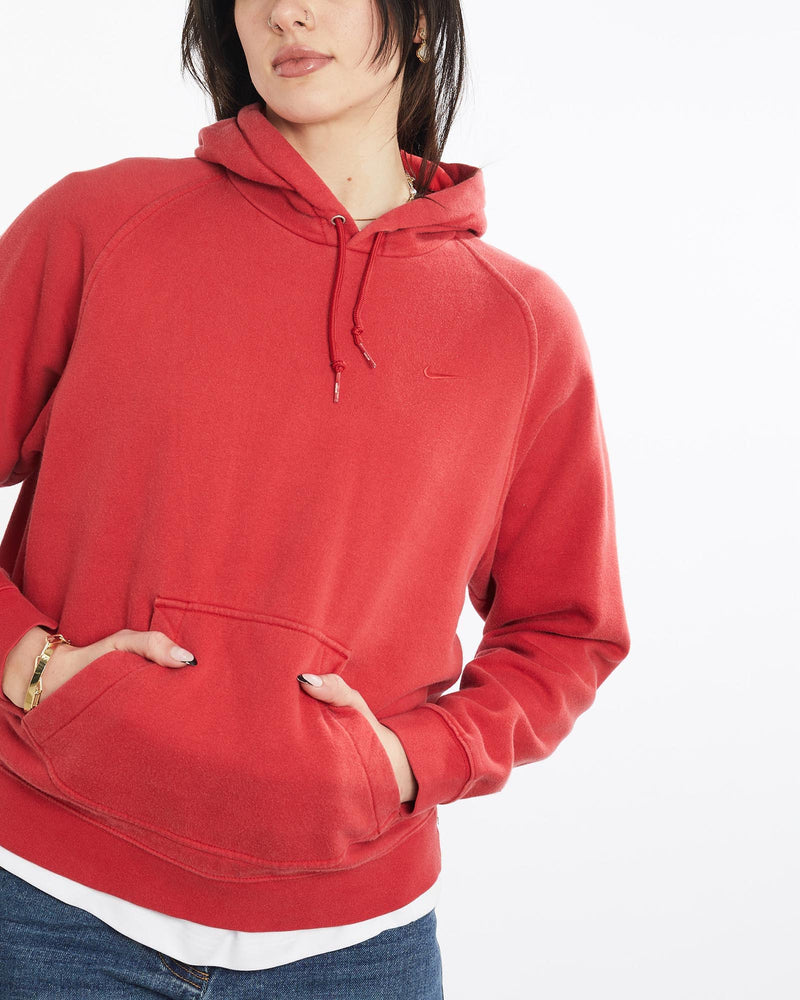 Vintage, Nike, Hooded, Sweatshirt, The Real Deal, size medium, colour Red, newtown, sydney, australia, thrift store, opshop, preloved, secondhand, sustainable, retro, antique, 70s, 80s, 90s, 2000s, 00s, fashion, clothing, streetwear, trendy, garment, style, boutique, store, shop, archive, sale, cheap, best, top, Sweats and hoodies