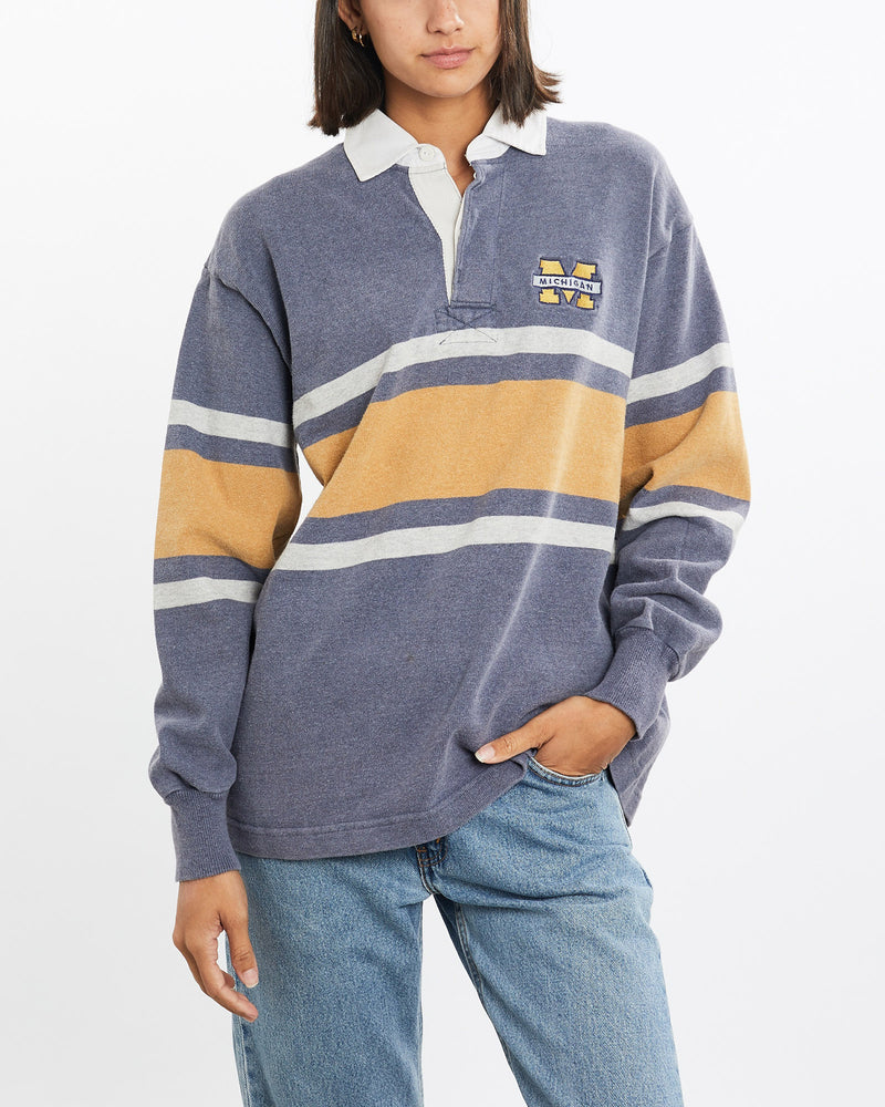 Vintage, 90s, University, of, Michigan, Rugby, Shirt, The Real Deal, size small, colour Multicolour, newtown, sydney, australia, thrift store, opshop, preloved, secondhand, sustainable, retro, antique, 70s, 80s, 90s, 2000s, 00s, fashion, clothing, streetwear, trendy, garment, style, boutique, store, shop, archive, sale, cheap, best, top, Shirts