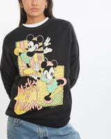 Vintage, 90s, Disney, Mickey, &, Minnie, Mouse, Sweatshirt, The Real Deal, size small, colour Black, newtown, sydney, australia, thrift store, opshop, preloved, secondhand, sustainable, retro, antique, 70s, 80s, 90s, 2000s, 00s, fashion, clothing, streetwear, trendy, garment, style, boutique, store, shop, archive, sale, cheap, best, top, Sweats and hoodies
