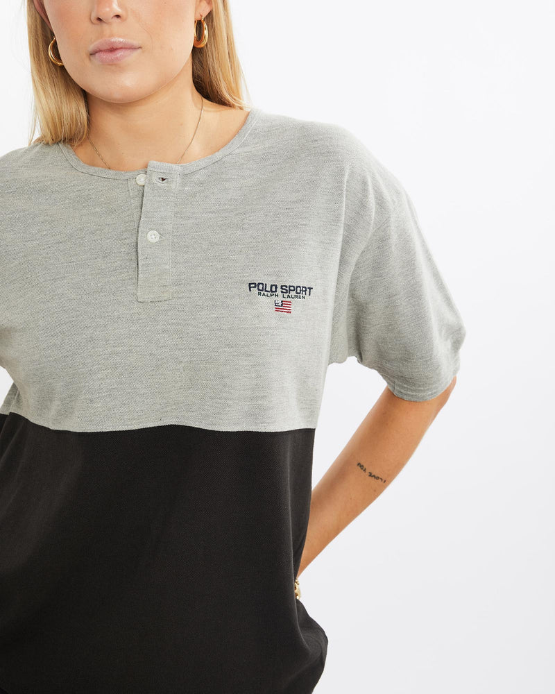 Vintage, 90s, Ralph, Lauren, Polo, Sport, Henley, Tee, The Real Deal, size medium, colour Multicolour, newtown, sydney, australia, thrift store, opshop, preloved, secondhand, sustainable, retro, antique, 70s, 80s, 90s, 2000s, 00s, fashion, clothing, streetwear, trendy, garment, style, boutique, store, shop, archive, sale, cheap, best, top, T-Shirts