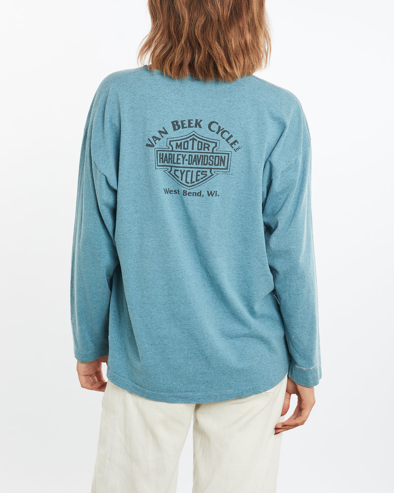 Vintage 1996 Harley Davidson Long Sleeve Tee <br>M , The Real Deal , newtown, sydney, australia, thrift store, opshop, preloved, secondhand, sustainable, retro, antique, 70s, 80s, 90s, 2000s, 00s, fashion, clothing, streetwear, trendy, garment, style, boutique, store, shop, archive, sale, cheap, best, top