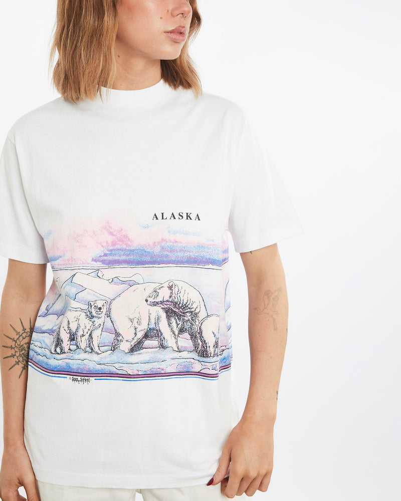 Vintage 90s Alaska Polar Bear Wildlife Tee <br>S , The Real Deal , newtown, sydney, australia, thrift store, opshop, preloved, secondhand, sustainable, retro, antique, 70s, 80s, 90s, 2000s, 00s, fashion, clothing, streetwear, trendy, garment, style, boutique, store, shop, archive, sale, cheap, best, top