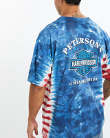 Vintage, 90s, Harley, Davidson, Tie, Dye, Tee, The Real Deal, size extra large, colour Multicolour, newtown, sydney, australia, thrift store, opshop, preloved, secondhand, sustainable, retro, antique, 70s, 80s, 90s, 2000s, 00s, fashion, clothing, streetwear, trendy, garment, style, boutique, store, shop, archive, sale, cheap, best, top, T-Shirts