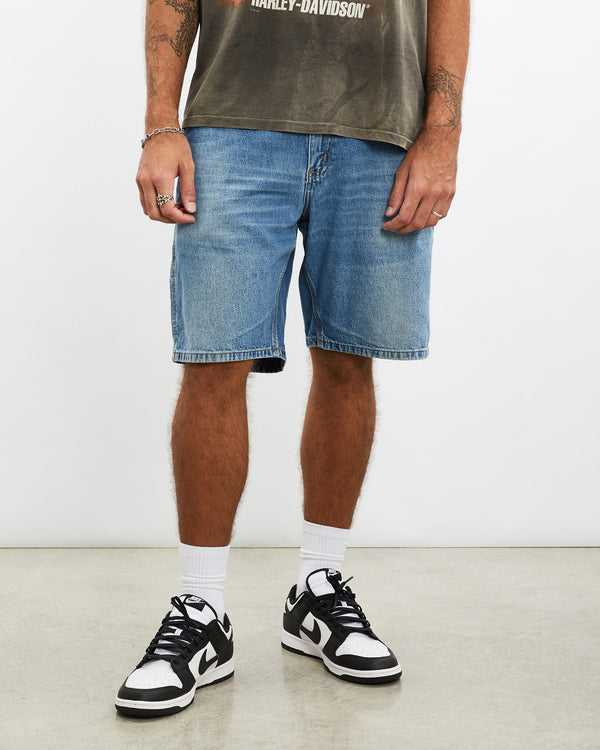 Vintage, Carhartt, Denim, Carpenter, Shorts, The Real Deal, size 36", colour Blue, newtown, sydney, australia, thrift store, opshop, preloved, secondhand, sustainable, retro, antique, 70s, 80s, 90s, 2000s, 00s, fashion, clothing, streetwear, trendy, garment, style, boutique, store, shop, archive, sale, cheap, best, top, Shorts