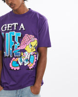 Vintage, 1997, Tweety, Bird, Looney, Tunes, Cartoon, Tee, The Real Deal, size large, colour Purple, newtown, sydney, australia, thrift store, opshop, preloved, secondhand, sustainable, retro, antique, 70s, 80s, 90s, 2000s, 00s, fashion, clothing, streetwear, trendy, garment, style, boutique, store, shop, archive, sale, cheap, best, top, T-Shirts