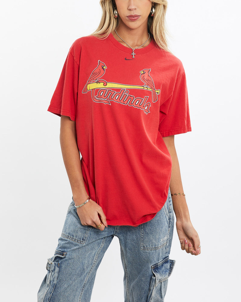 Vintage, Nike, MLB, St., Louis, Cardinals, Tee, The Real Deal, size small, colour Red, newtown, sydney, australia, thrift store, opshop, preloved, secondhand, sustainable, retro, antique, 70s, 80s, 90s, 2000s, 00s, fashion, clothing, streetwear, trendy, garment, style, boutique, store, shop, archive, sale, cheap, best, top, T-Shirts