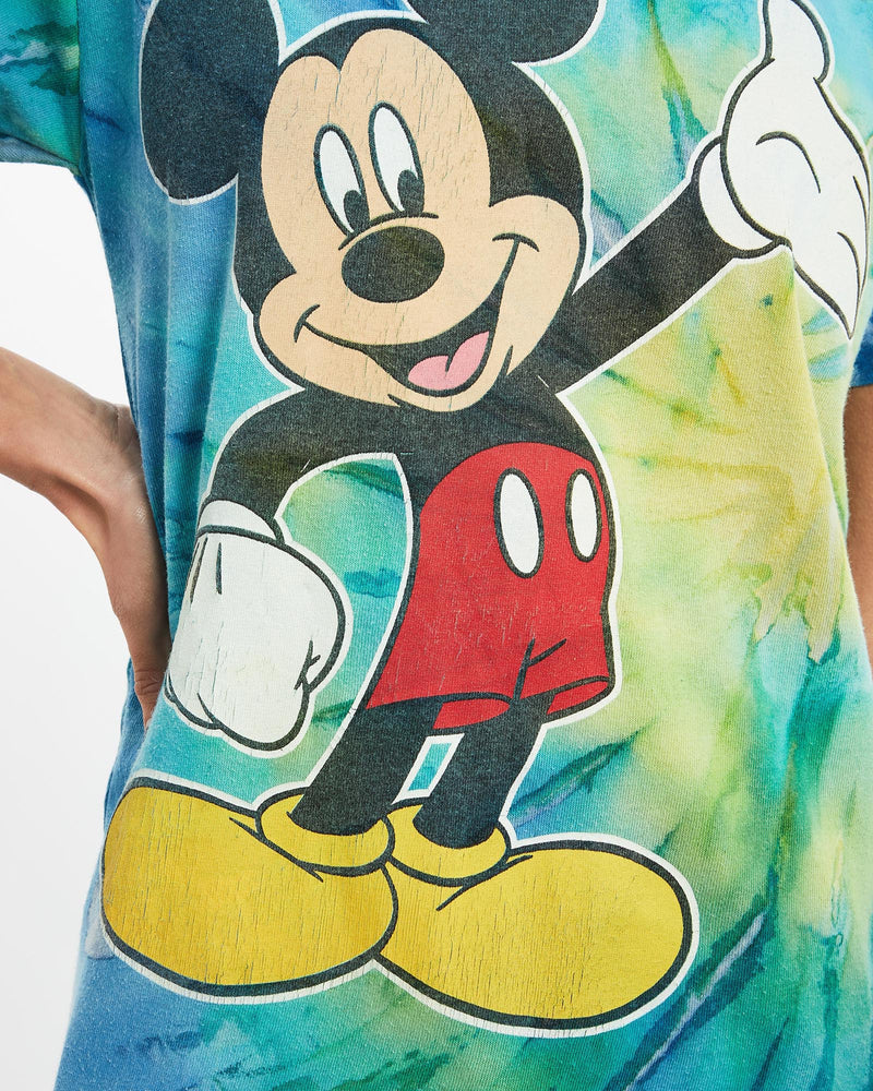 Vintage, 90s, Disney, Mickey, Mouse, Tie, Dye, Tee, The Real Deal, size extra small, colour Multicolour, newtown, sydney, australia, thrift store, opshop, preloved, secondhand, sustainable, retro, antique, 70s, 80s, 90s, 2000s, 00s, fashion, clothing, streetwear, trendy, garment, style, boutique, store, shop, archive, sale, cheap, best, top, T-Shirts