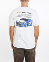Vintage, Chevrolet, Racing, Tee, The Real Deal, size extra large, colour White, newtown, sydney, australia, thrift store, opshop, preloved, secondhand, sustainable, retro, antique, 70s, 80s, 90s, 2000s, 00s, fashion, clothing, streetwear, trendy, garment, style, boutique, store, shop, archive, sale, cheap, best, top, T-Shirts