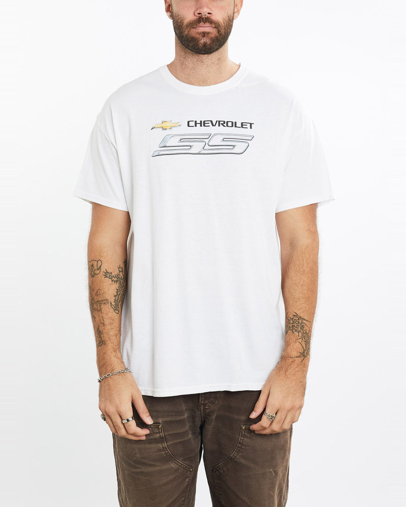 Vintage, Chevrolet, Racing, Tee, The Real Deal, size extra large, colour White, newtown, sydney, australia, thrift store, opshop, preloved, secondhand, sustainable, retro, antique, 70s, 80s, 90s, 2000s, 00s, fashion, clothing, streetwear, trendy, garment, style, boutique, store, shop, archive, sale, cheap, best, top, T-Shirts