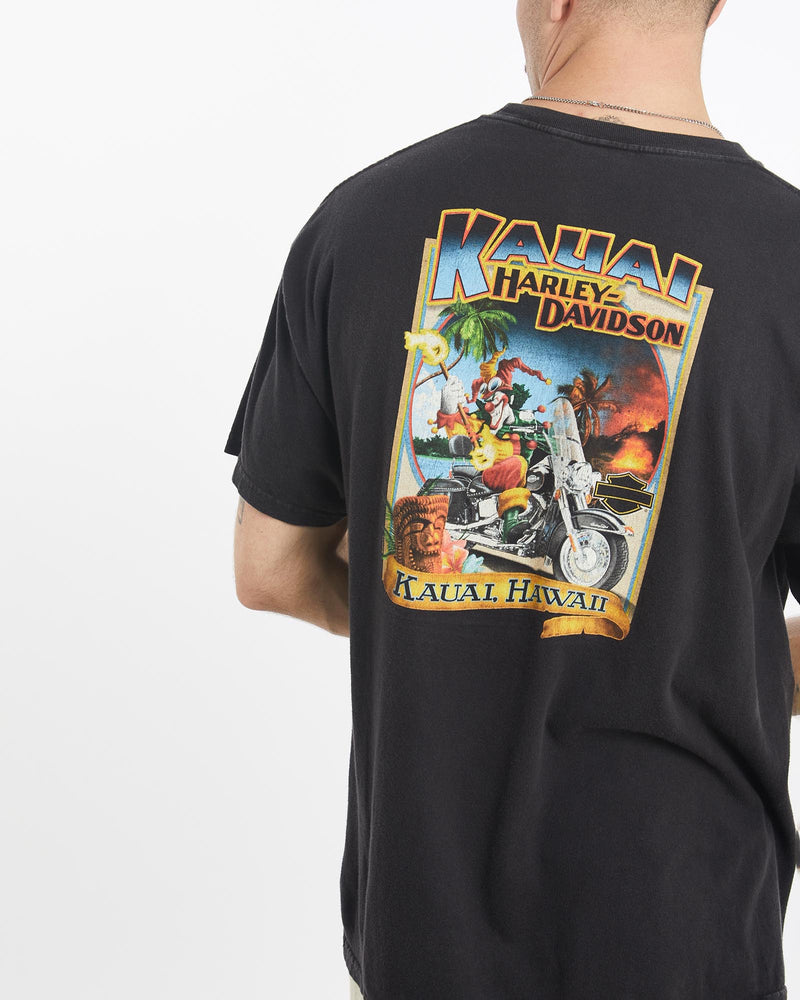 Vintage, Harley, Davidson, Tee, The Real Deal, size extra large, colour Black, newtown, sydney, australia, thrift store, opshop, preloved, secondhand, sustainable, retro, antique, 70s, 80s, 90s, 2000s, 00s, fashion, clothing, streetwear, trendy, garment, style, boutique, store, shop, archive, sale, cheap, best, top, T-Shirts