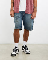 Vintage, Wrangler, Denim, Carpenter, Shorts, The Real Deal, size 36", colour Blue, newtown, sydney, australia, thrift store, opshop, preloved, secondhand, sustainable, retro, antique, 70s, 80s, 90s, 2000s, 00s, fashion, clothing, streetwear, trendy, garment, style, boutique, store, shop, archive, sale, cheap, best, top, Shorts