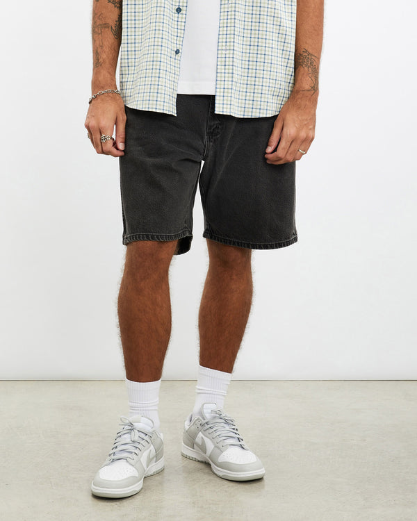 Vintage, Wrangler, Denim, Shorts, The Real Deal, size 36", colour Black, newtown, sydney, australia, thrift store, opshop, preloved, secondhand, sustainable, retro, antique, 70s, 80s, 90s, 2000s, 00s, fashion, clothing, streetwear, trendy, garment, style, boutique, store, shop, archive, sale, cheap, best, top, Shorts
