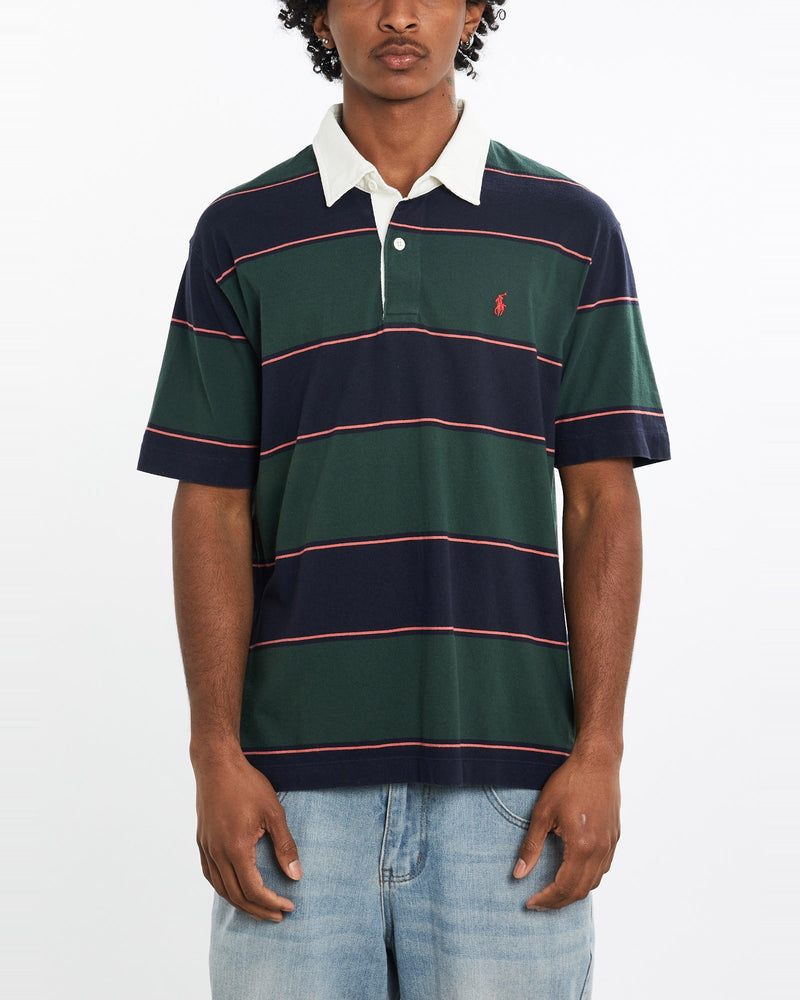 Vintage, 90s, Polo, Ralph, Lauren, Short, Sleeve, Rugby, Shirt, The Real Deal, size large, colour Multicolour, newtown, sydney, australia, thrift store, opshop, preloved, secondhand, sustainable, retro, antique, 70s, 80s, 90s, 2000s, 00s, fashion, clothing, streetwear, trendy, garment, style, boutique, store, shop, archive, sale, cheap, best, top, Shirts