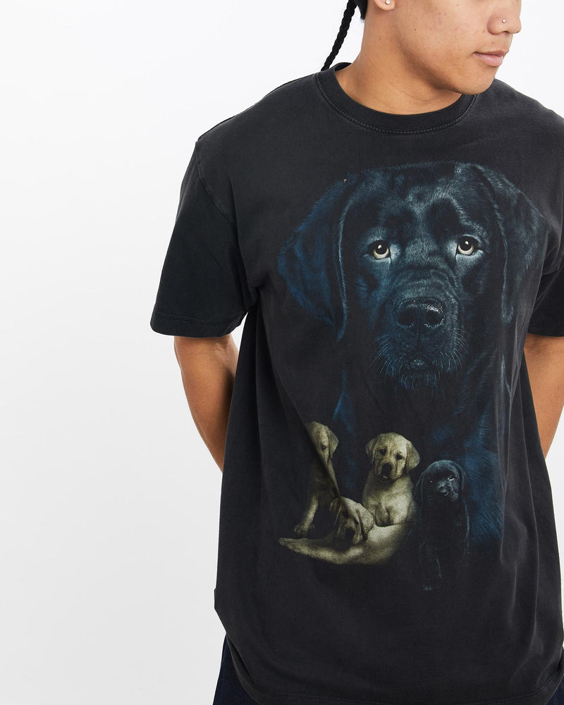 Vintage, Labrador, Tee, The Real Deal, size large, colour Black, newtown, sydney, australia, thrift store, opshop, preloved, secondhand, sustainable, retro, antique, 70s, 80s, 90s, 2000s, 00s, fashion, clothing, streetwear, trendy, garment, style, boutique, store, shop, archive, sale, cheap, best, top, T-Shirts