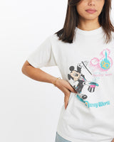 Vintage, 1991, Mickey, Mouse, Walt, Disney, World, Tee, The Real Deal, size double extra small, colour White, newtown, sydney, australia, thrift store, opshop, preloved, secondhand, sustainable, retro, antique, 70s, 80s, 90s, 2000s, 00s, fashion, clothing, streetwear, trendy, garment, style, boutique, store, shop, archive, sale, cheap, best, top, T-Shirts