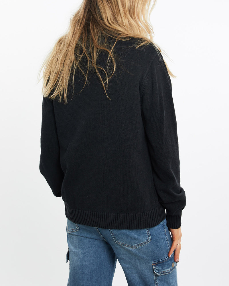 Vintage, U.S., Polo, Assn., Quarter, Zip, Sweater, The Real Deal, size medium, colour Black, newtown, sydney, australia, thrift store, opshop, preloved, secondhand, sustainable, retro, antique, 70s, 80s, 90s, 2000s, 00s, fashion, clothing, streetwear, trendy, garment, style, boutique, store, shop, archive, sale, cheap, best, top, Sweats and hoodies